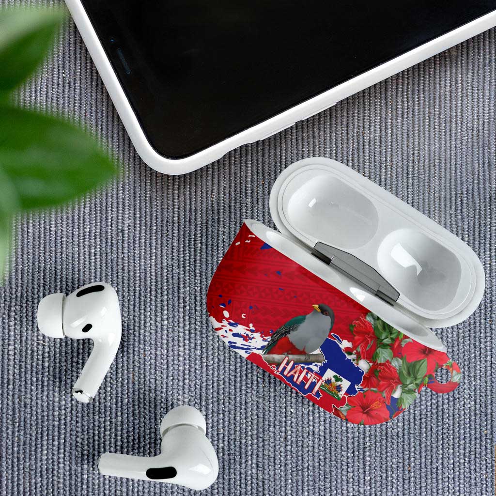Haiti Independence Day AirPods Case 1804 Proud Ayiti Map Hispaniolan Trogon