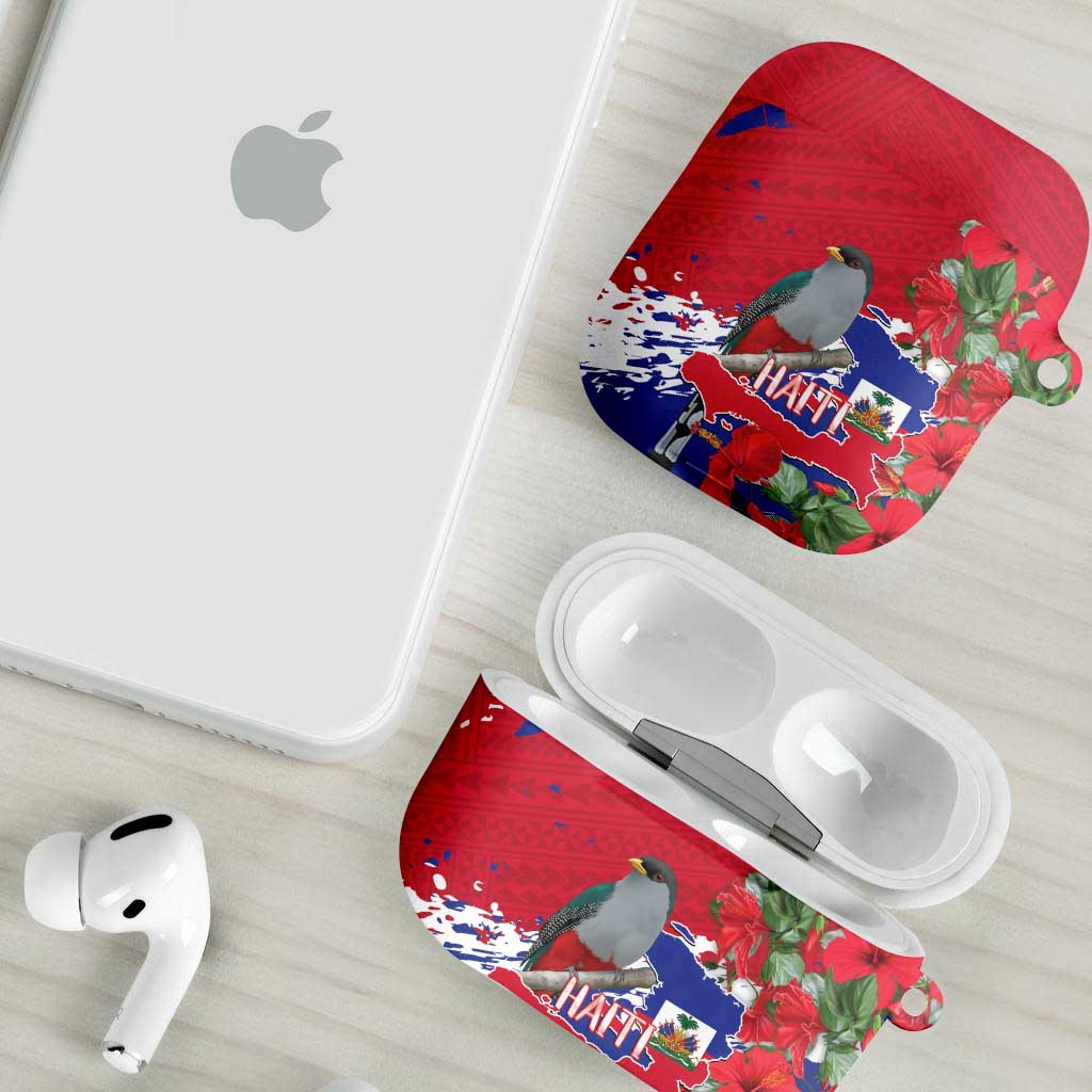 Haiti Independence Day AirPods Case 1804 Proud Ayiti Map Hispaniolan Trogon