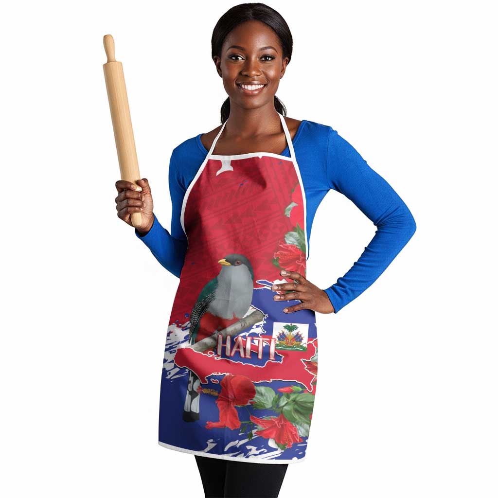Haiti Independence Day Apron 1804 Proud Ayiti Map Hispaniolan Trogon