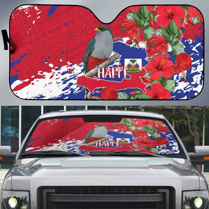 Haiti Independence Day Auto Sun Shade 1804 Proud Ayiti Map Hispaniolan Trogon