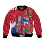 Afro Haiti Independence Day Bomber Jacket 1804 Proud Ayiti Map Hispaniolan Trogon - African Pride