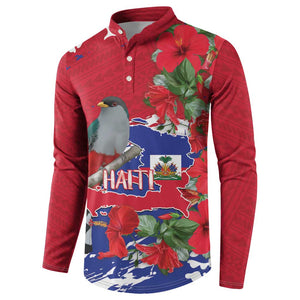 Haiti Independence Day Button Sweatshirt 1804 Proud Ayiti Map Hispaniolan Trogon