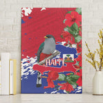 Afro Haiti Independence Day Canvas Wall Art 1804 Proud Ayiti Map Hispaniolan Trogon - African Pride