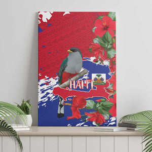 Afro Haiti Independence Day Canvas Wall Art 1804 Proud Ayiti Map Hispaniolan Trogon - African Pride