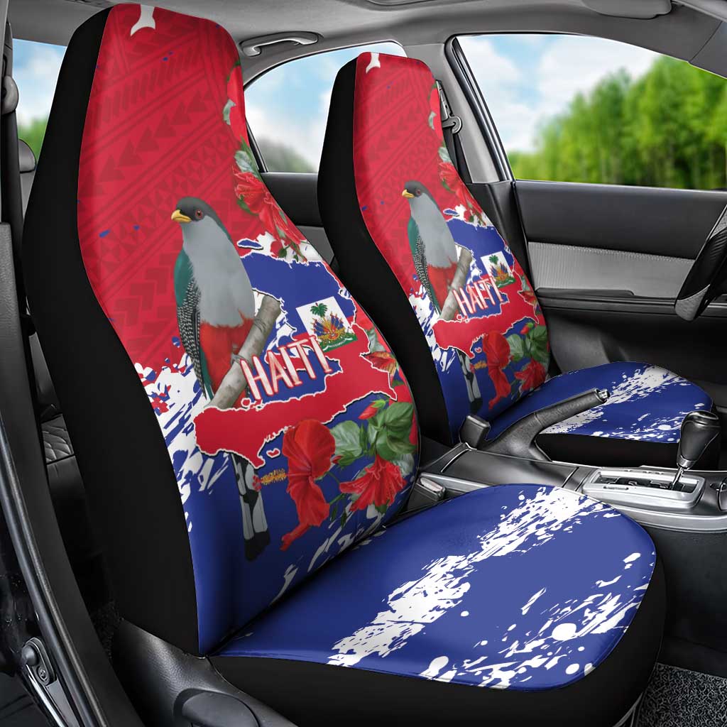 Afro Haiti Independence Day Car Seat Cover 1804 Proud Ayiti Map Hispaniolan Trogon - African Pride