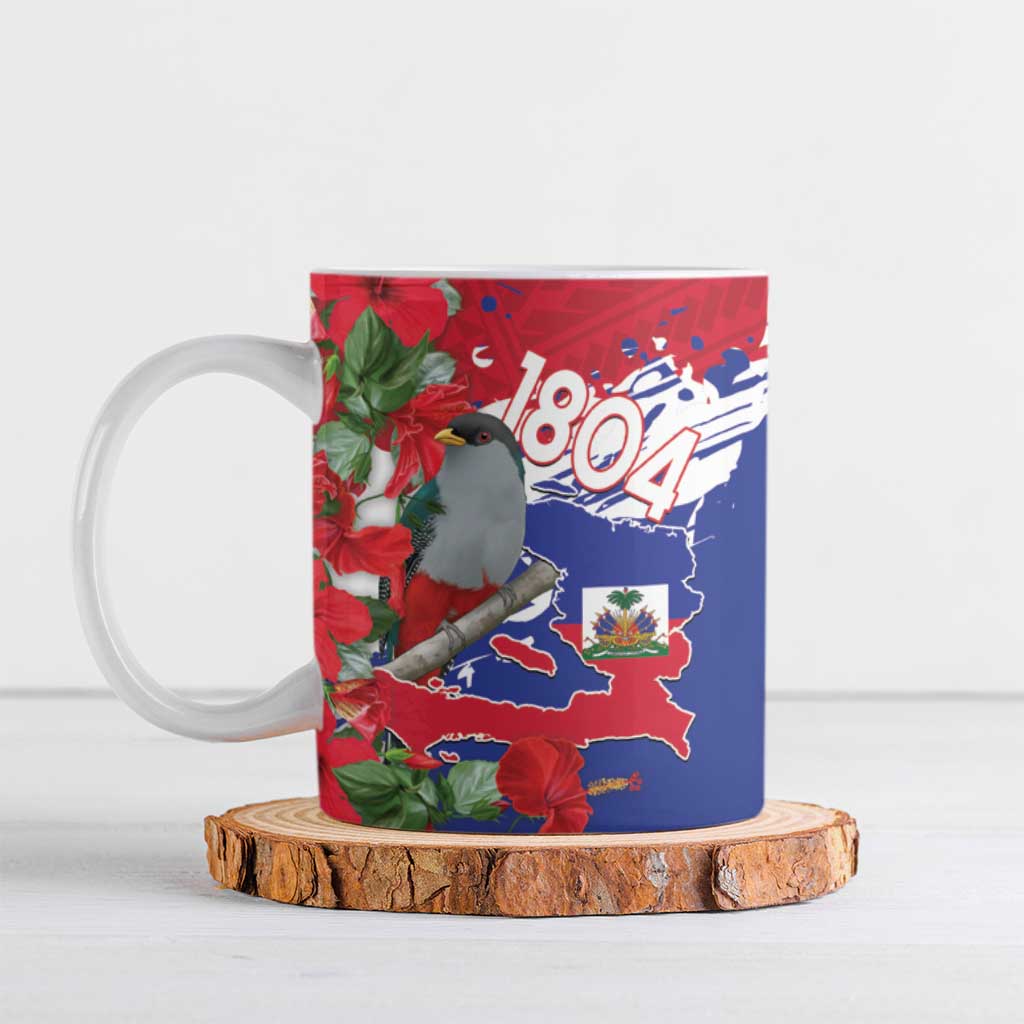 Haiti Independence Day Ceramic Mug 1804 Proud Ayiti Map Hispaniolan Trogon