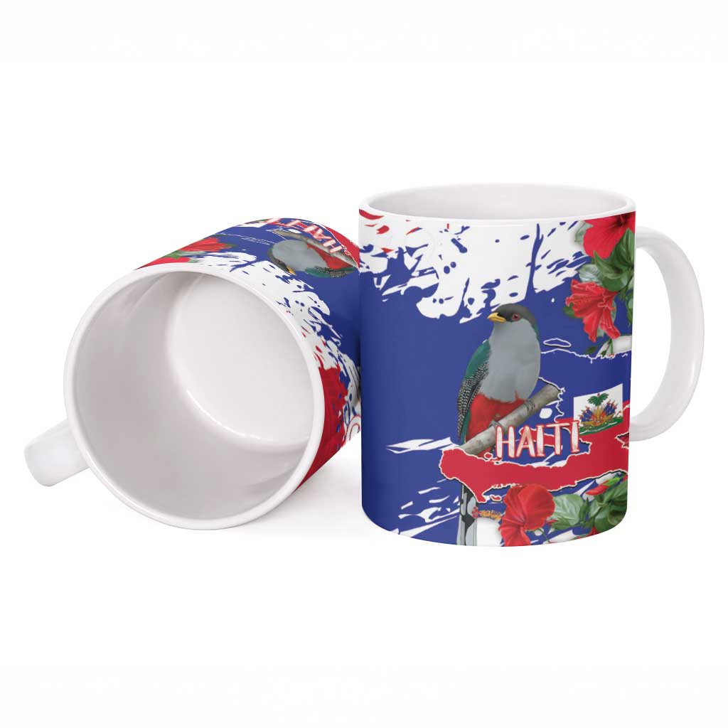 Haiti Independence Day Ceramic Mug 1804 Proud Ayiti Map Hispaniolan Trogon