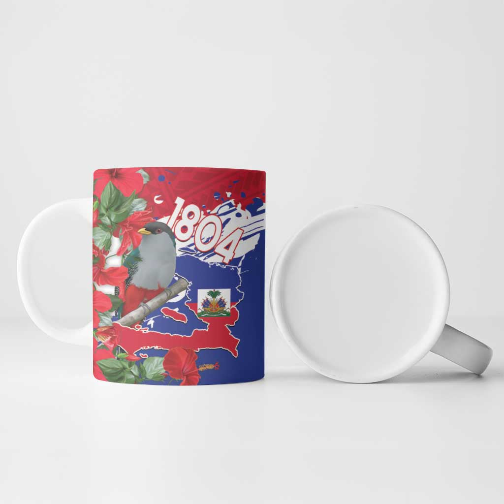 Haiti Independence Day Ceramic Mug 1804 Proud Ayiti Map Hispaniolan Trogon