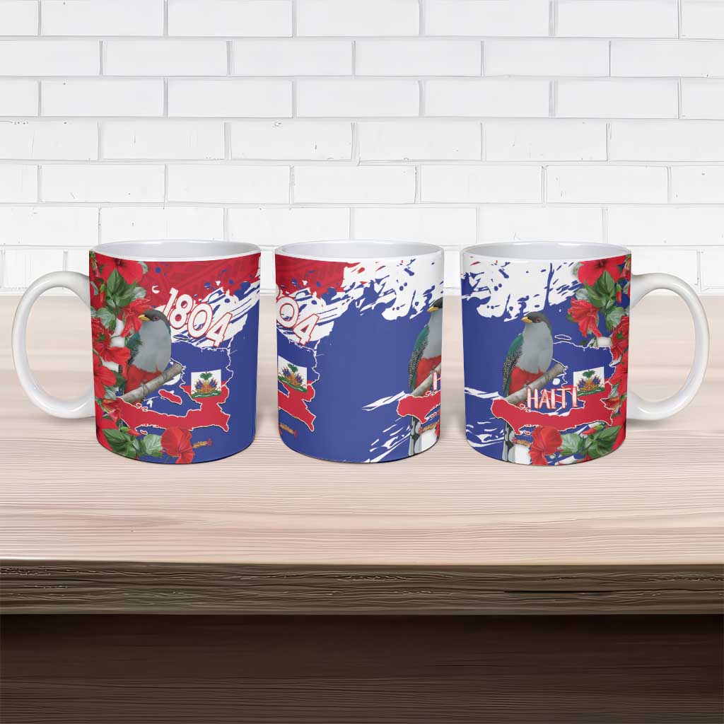 Haiti Independence Day Ceramic Mug 1804 Proud Ayiti Map Hispaniolan Trogon