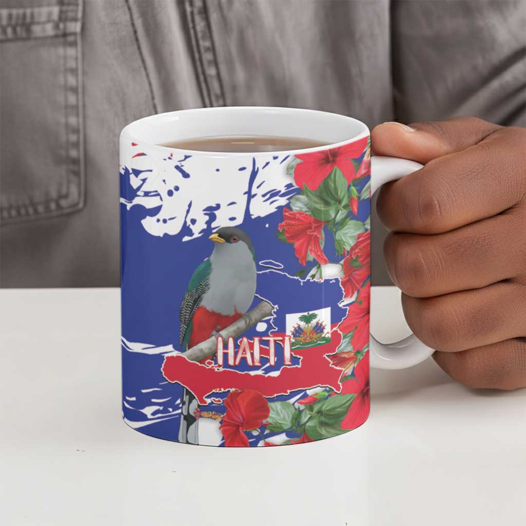 Haiti Independence Day Ceramic Mug 1804 Proud Ayiti Map Hispaniolan Trogon