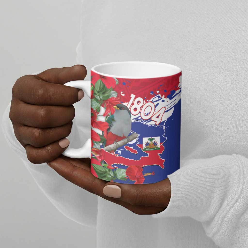Haiti Independence Day Ceramic Mug 1804 Proud Ayiti Map Hispaniolan Trogon