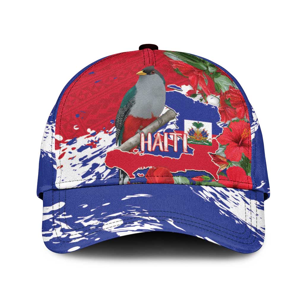 Afro Haiti Independence Day Classic Cap 1804 Proud Ayiti Map Hispaniolan Trogon - African Pride