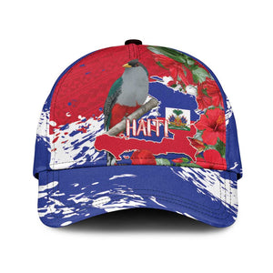 Afro Haiti Independence Day Classic Cap 1804 Proud Ayiti Map Hispaniolan Trogon - African Pride