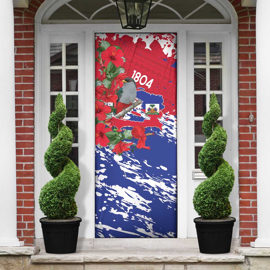 Haiti Independence Day Door Cover 1804 Proud Ayiti Map Hispaniolan Trogon