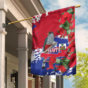 Afro Haiti Independence Day Garden Flag 1804 Proud Ayiti Map Hispaniolan Trogon - African Pride