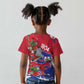 Afro Haiti Independence Day Kid T shirt 1804 Proud Ayiti Map Hispaniolan Trogon LT14