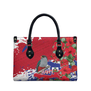 Haiti Independence Day Leather Bag 1804 Proud Ayiti Map Hispaniolan Trogon