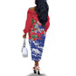 Afro Haiti Independence Day Off The Shoulder Long Sleeve Dress 1804 Proud Ayiti Map Hispaniolan Trogon - African Pride
