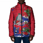 Haiti Independence Day Padded Jacket 1804 Proud Ayiti Map Hispaniolan Trogon