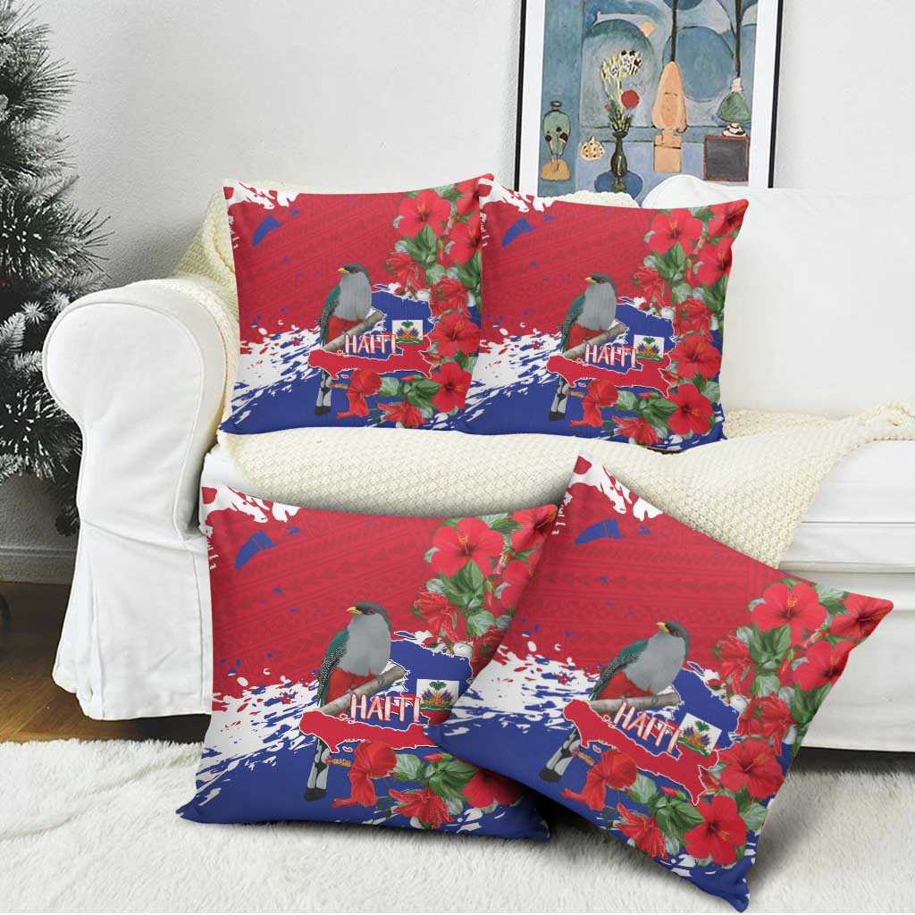 Haiti Independence Day Pillow Cover 1804 Proud Ayiti Map Hispaniolan Trogon