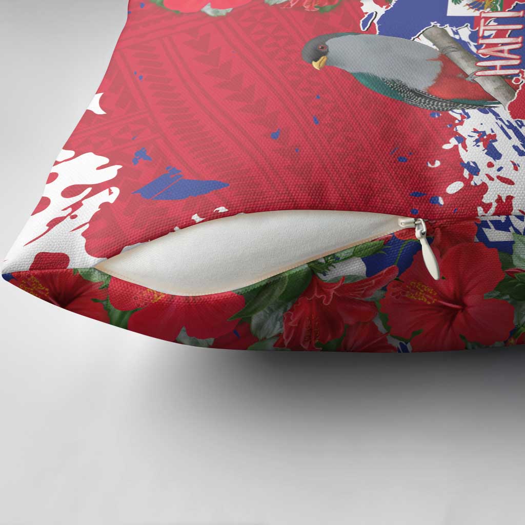 Haiti Independence Day Pillow Cover 1804 Proud Ayiti Map Hispaniolan Trogon