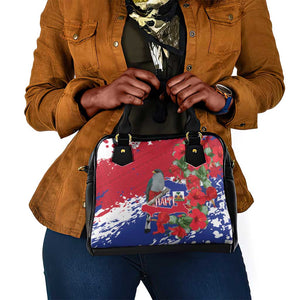 Afro Haiti Independence Day Shoulder Handbag 1804 Proud Ayiti Map Hispaniolan Trogon - African Pride