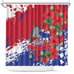Afro Haiti Independence Day Shower Curtain 1804 Proud Ayiti Map Hispaniolan Trogon - African Pride