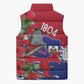 Haiti Independence Day Sleeveless Puffer Jacket 1804 Proud Ayiti Map Hispaniolan Trogon
