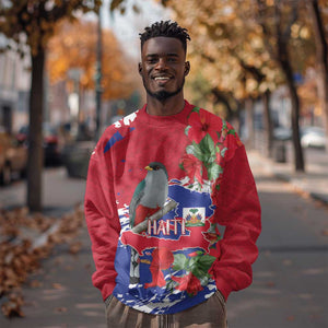 Afro Haiti Independence Day Sweatshirt 1804 Proud Ayiti Map Hispaniolan Trogon - African Pride