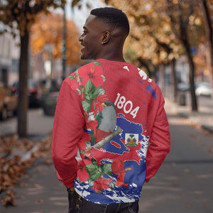 Afro Haiti Independence Day Sweatshirt 1804 Proud Ayiti Map Hispaniolan Trogon - African Pride