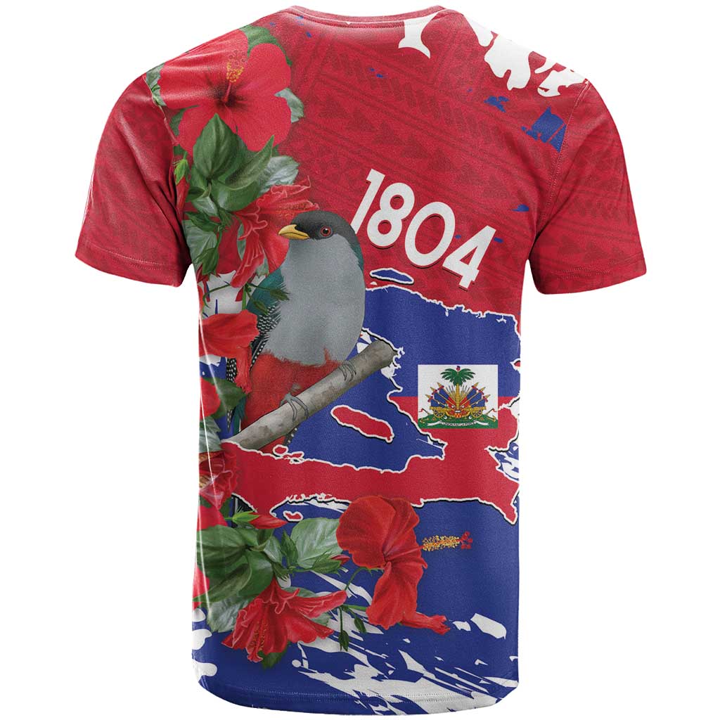 Afro Haiti Independence Day T shirt 1804 Proud Ayiti Map Hispaniolan Trogon LT14