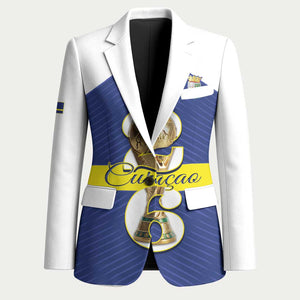 Personalized Curacao Football Blazer 2026 The Blue Wave is Rising