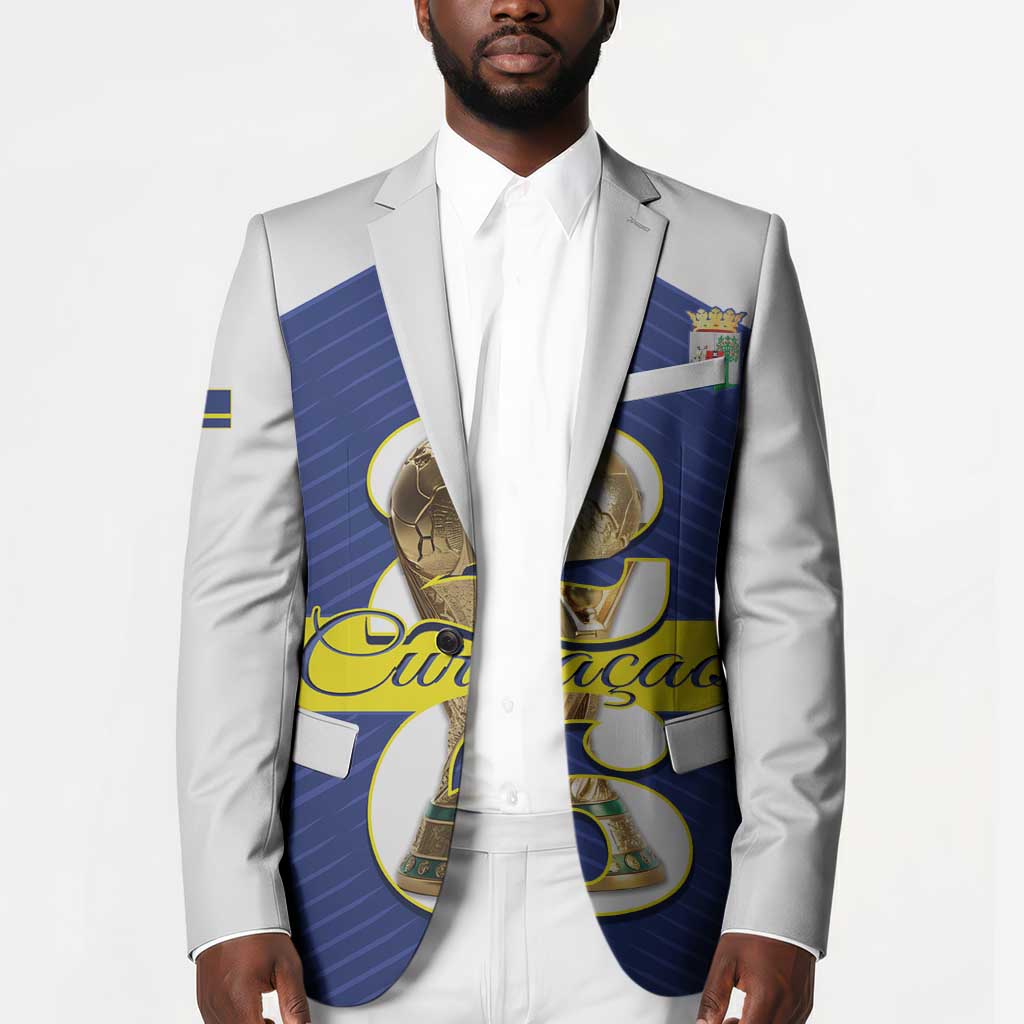 Personalized Curacao Football Blazer 2026 The Blue Wave is Rising