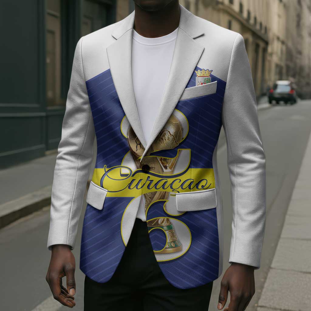 Personalized Curacao Football Blazer 2026 The Blue Wave is Rising