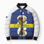 Personalized Curacao Football Bomber Puffer Jacket 2026 The Blue Wave is Rising