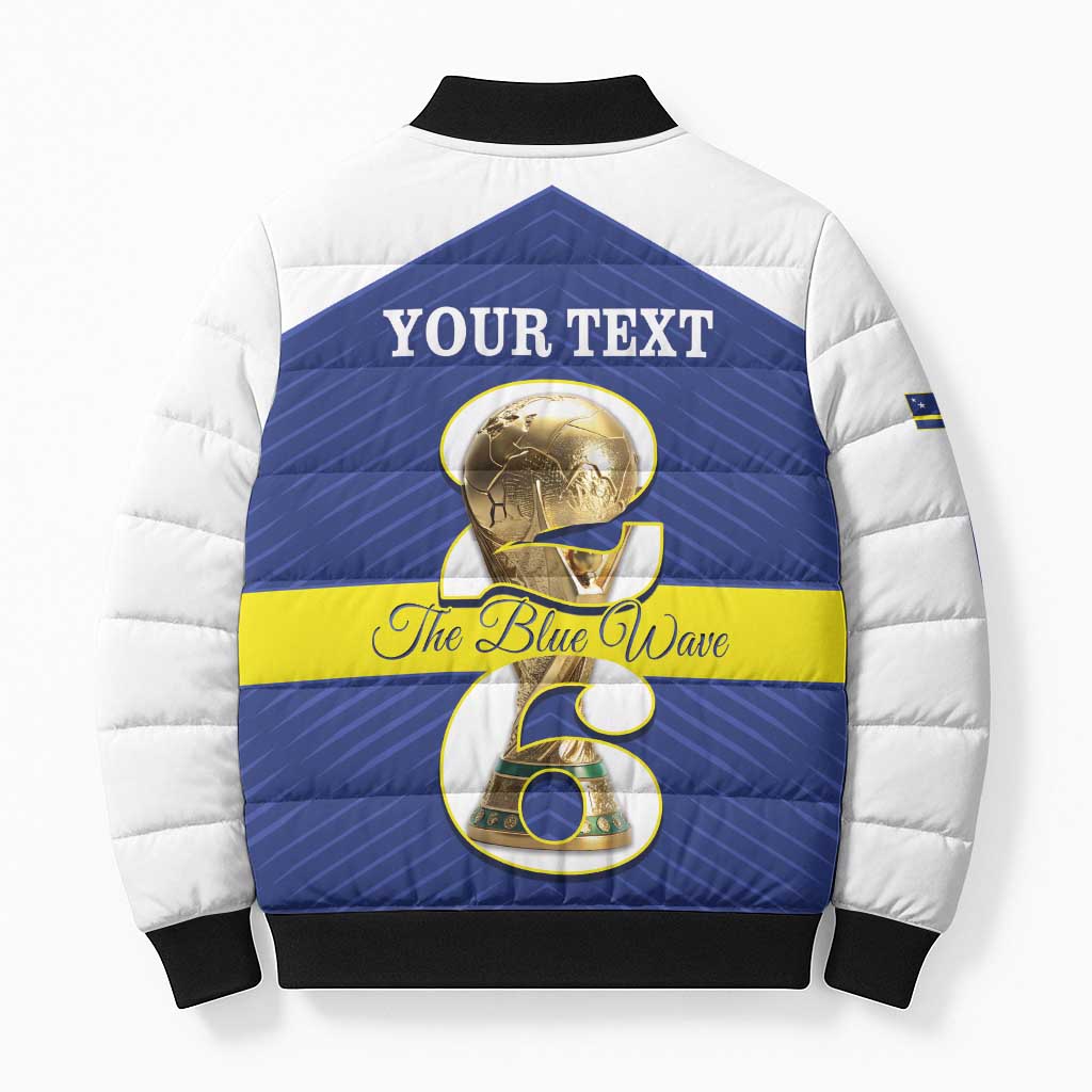 Personalized Curacao Football Bomber Puffer Jacket 2026 The Blue Wave is Rising