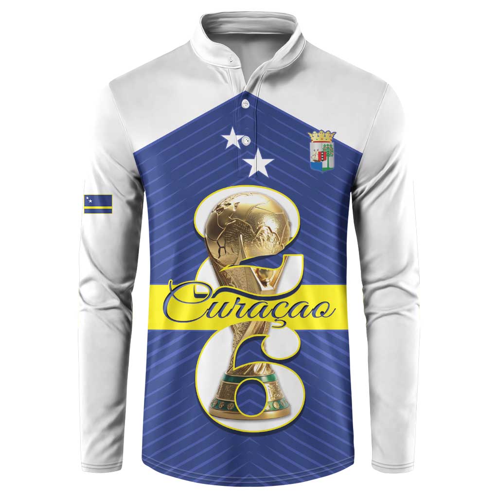 Personalized Curacao Football Button Sweatshirt 2026 The Blue Wave is Rising