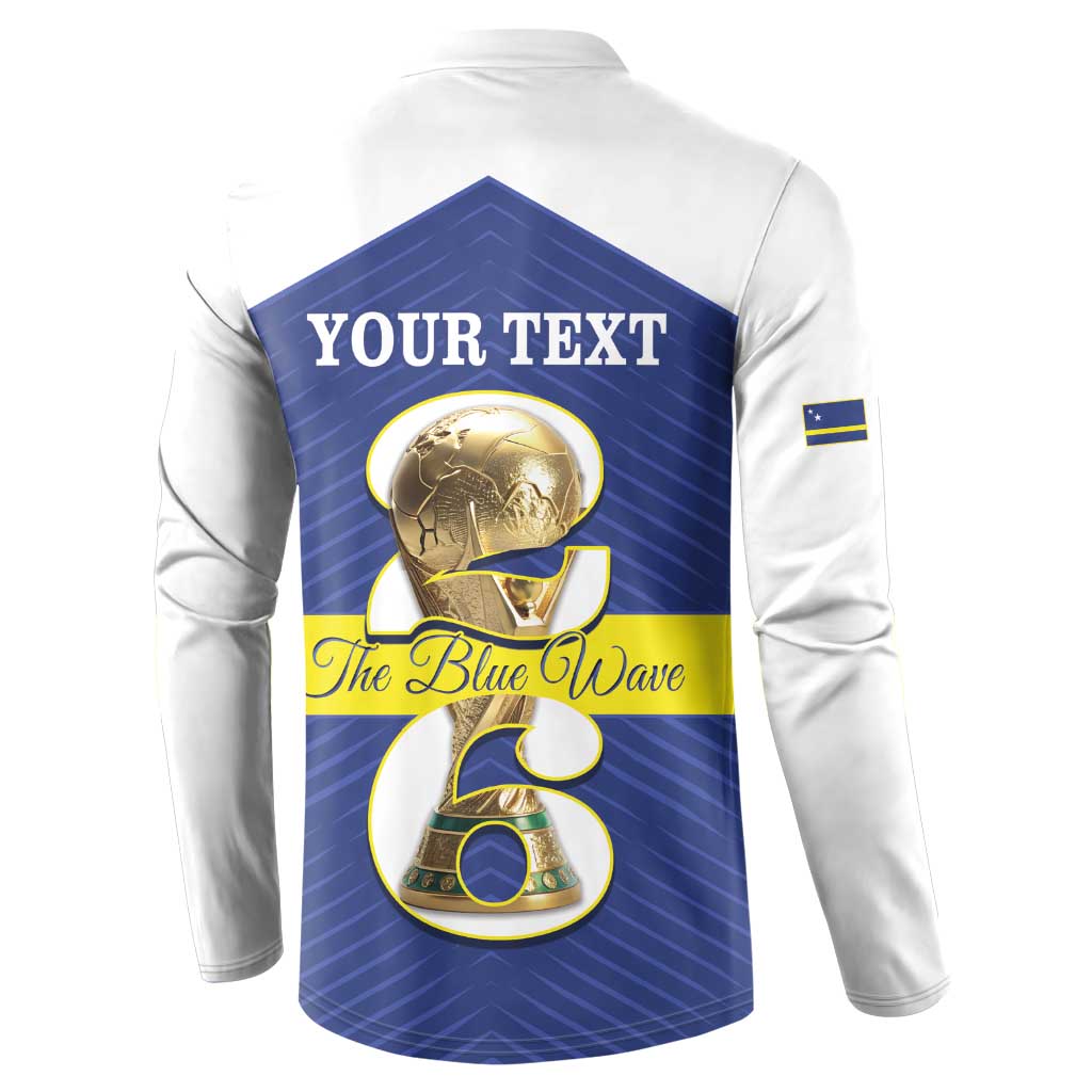 Personalized Curacao Football Button Sweatshirt 2026 The Blue Wave is Rising