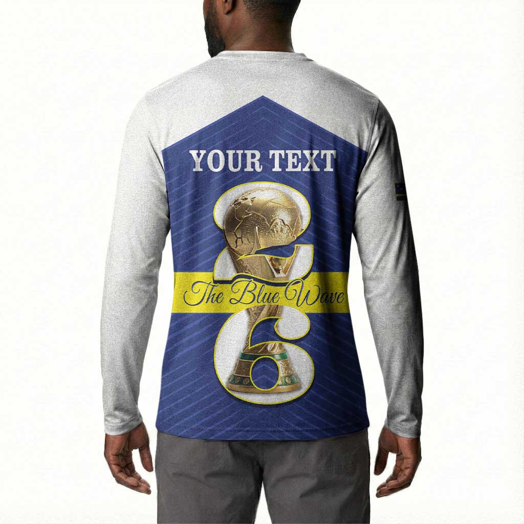 Personalized Curacao Football Button Sweatshirt 2026 The Blue Wave is Rising