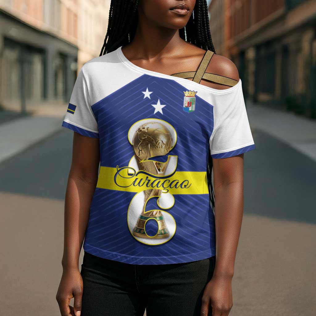 Personalized Curacao Football Cross Shoulder Shirt 2026 The Blue Wave is Rising