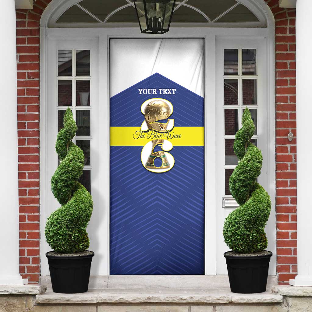 Personalized Curacao Football Door Cover 2026 The Blue Wave is Rising