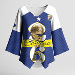Personalized Curacao Football Kimono Sleeve Blouse 2026 The Blue Wave is Rising