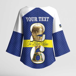Personalized Curacao Football Kimono Sleeve Blouse 2026 The Blue Wave is Rising