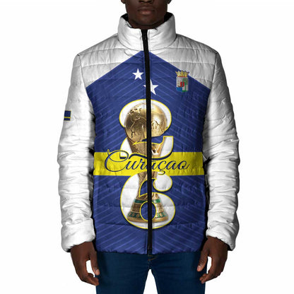 Personalized Curacao Football Padded Jacket 2026 The Blue Wave is Rising