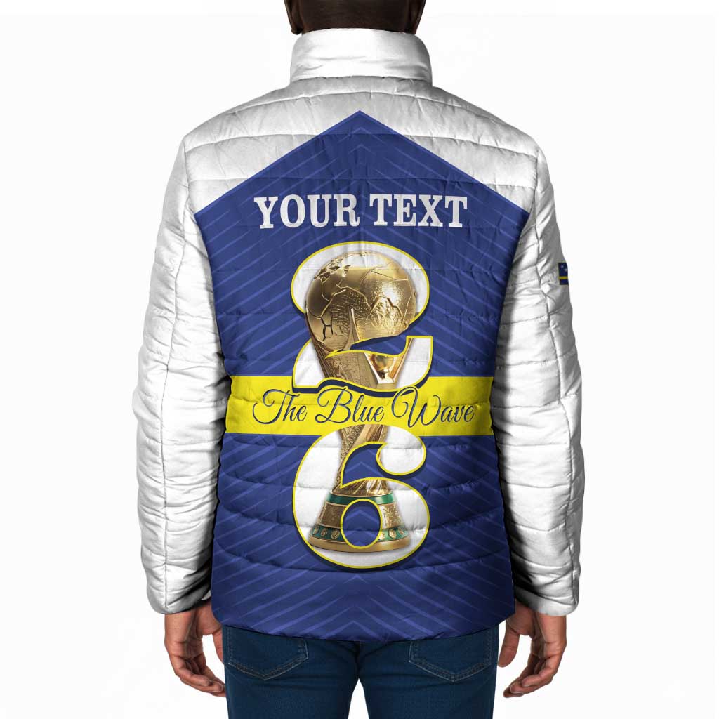 Personalized Curacao Football Padded Jacket 2026 The Blue Wave is Rising