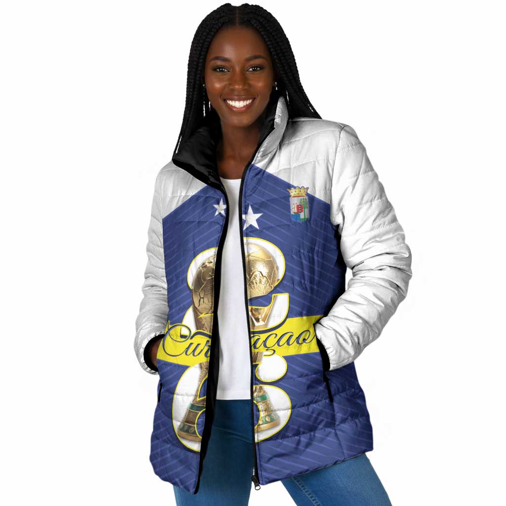 Personalized Curacao Football Padded Jacket 2026 The Blue Wave is Rising