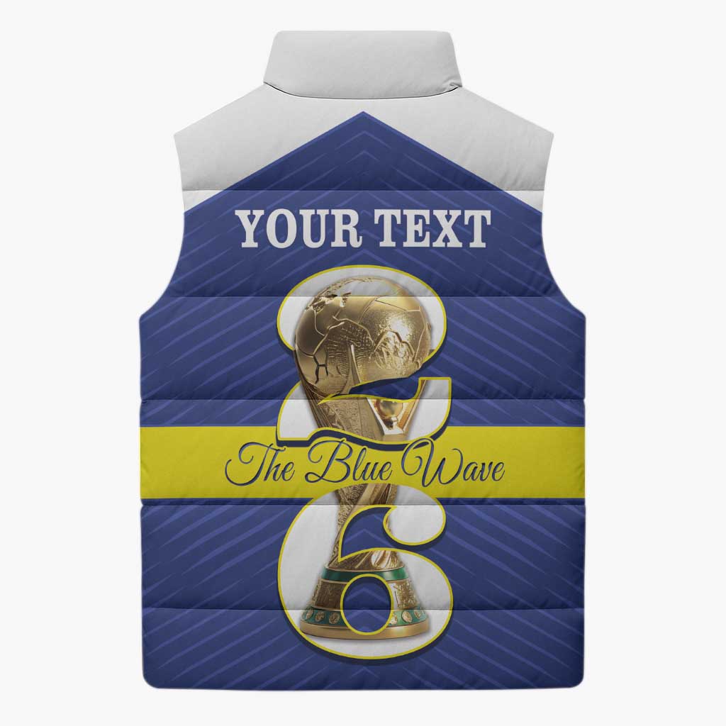 Personalized Curacao Football Sleeveless Puffer Jacket 2026 The Blue Wave is Rising