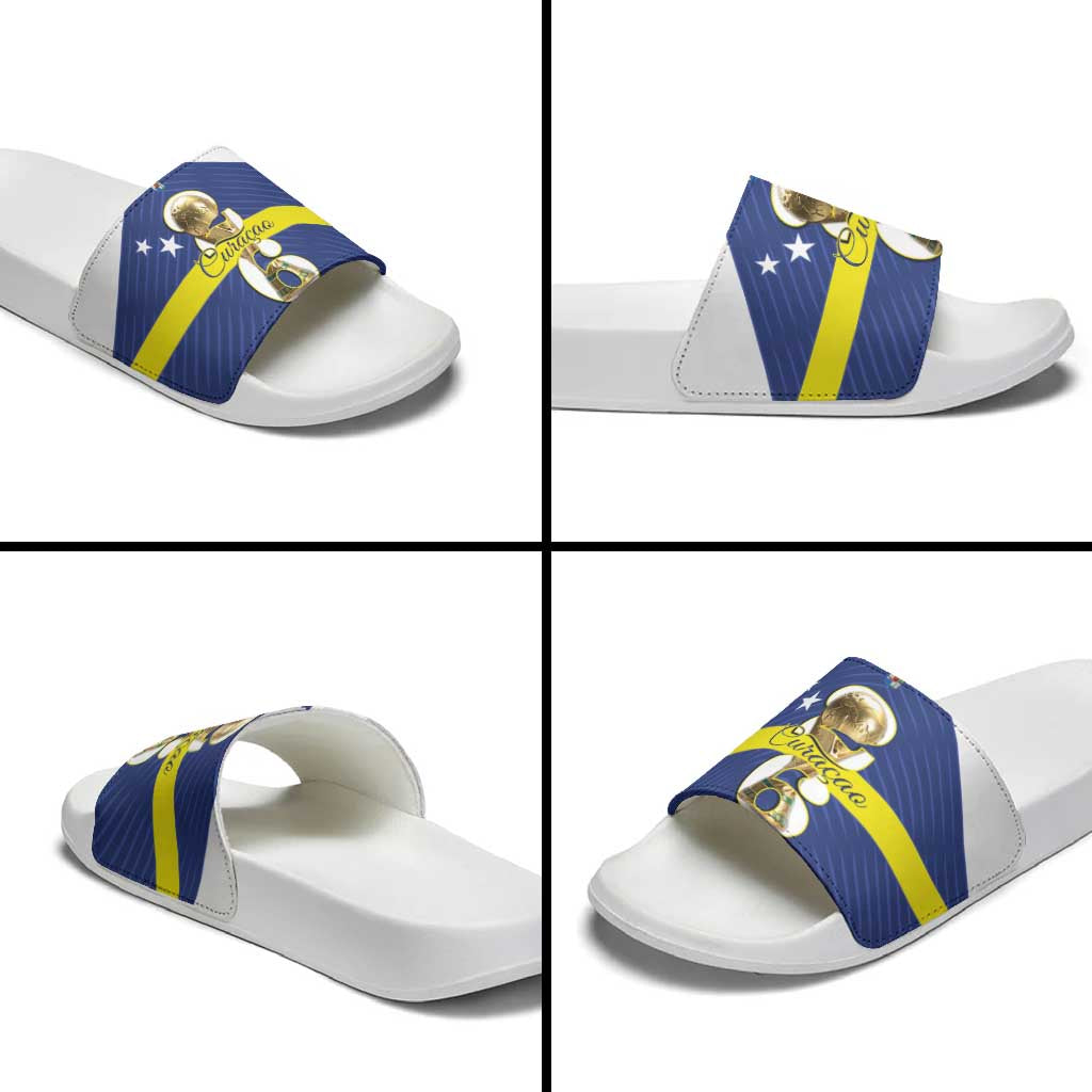 Curacao Football Slide Sandals 2026 The Blue Wave is Rising