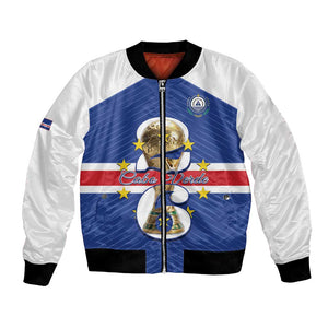 Personalized Afro Cape Verde Football Bomber Jacket 2026 Tubaroes Azuis First-ever World Cup - African Pride