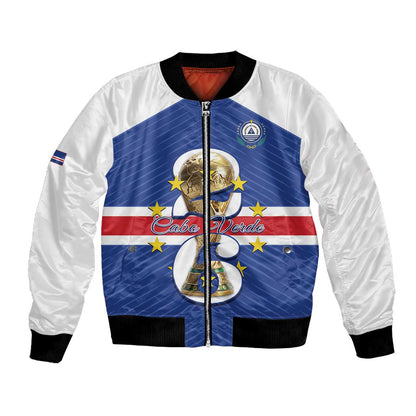 Personalized Afro Cape Verde Football Bomber Jacket 2026 Tubaroes Azuis First-ever World Cup - African Pride